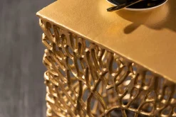Riess-Ambiente Beistelltische|Goldene Möbel > Filigranes Beistelltisch 2er Set ABSTRACT LEAF 45cm gold Handarbeit