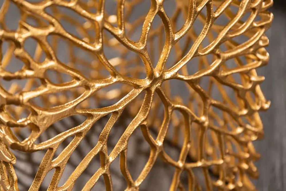 Riess-Ambiente Beistelltische|Goldene Möbel > Filigranes Beistelltisch 2er Set ABSTRACT LEAF 45cm gold Handarbeit