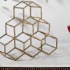 Riess-Ambiente Goldene Möbel|Retro Möbel > Filigranes Design Weinregal HONEYCOMB 35cm gold Metall Handarbeit