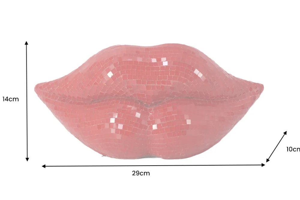 Riess-Ambiente Dekoration > Glamouröse Deko-Figur DISCO LIP 30cm rot Glas-Mosaik-Design handmade