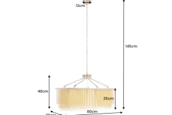 Riess-Ambiente Goldene Möbel|Hängelampen > Glamouröse Hängelampe ROYAL 80cm messing gold Metall Ketten-Design Hängeleuchte