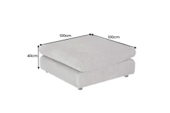 Riess-Ambiente Polsterhocker > Großer Hocker SOHO 100cm grau Chenillestoff Polsterhocker mit Wellenunterfederung