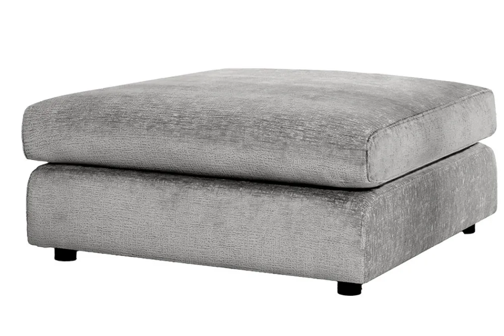 Riess-Ambiente Polsterhocker > Großer Hocker SOHO 100cm grau Chenillestoff Polsterhocker mit Wellenunterfederung