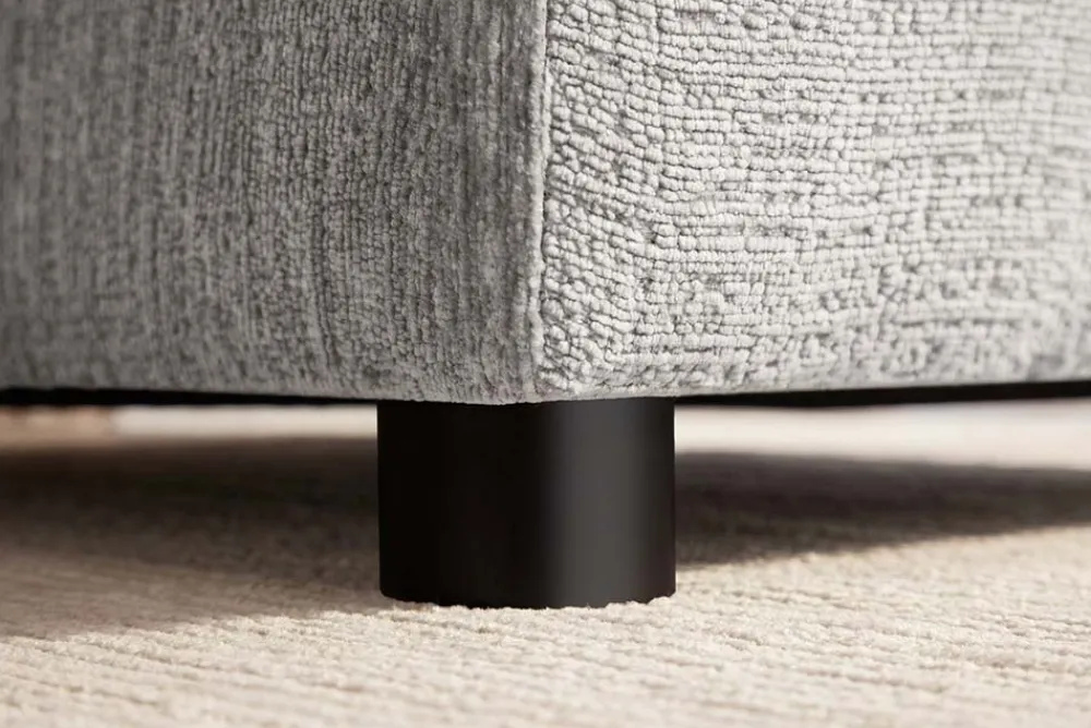 Riess-Ambiente Polsterhocker > Großer Hocker SOHO 100cm grau Chenillestoff Polsterhocker mit Wellenunterfederung