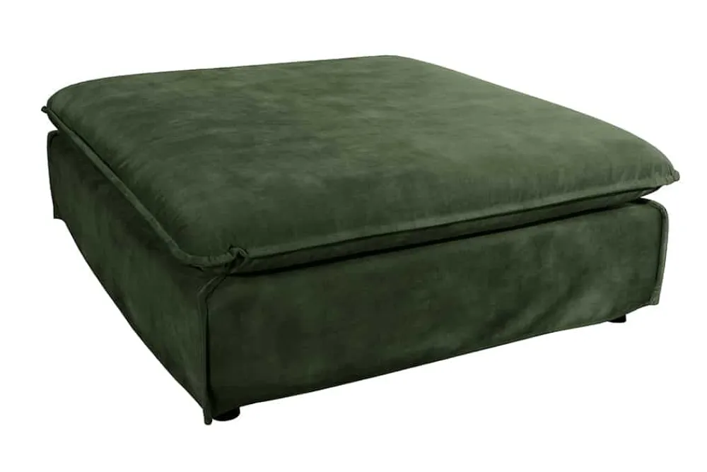 Riess-Ambiente Polsterhocker|Sitzhocker > Großer Hussenhocker HEAVEN 100cm dunkelgrün Samt Landhausstil Sofahocker waschbarer Bezug