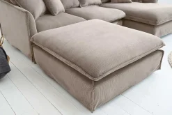 Riess-Ambiente Sitzhocker > Großer Sitzhocker HEAVEN 100cm greige Cord Sofahocker abnehmbarer Bezug