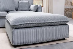 Riess-Ambiente Sitzhocker > Großer Sitzhocker HEAVEN 100cm hellgrau Cord Federkern Sofahocker abnehmbarer Bezug
