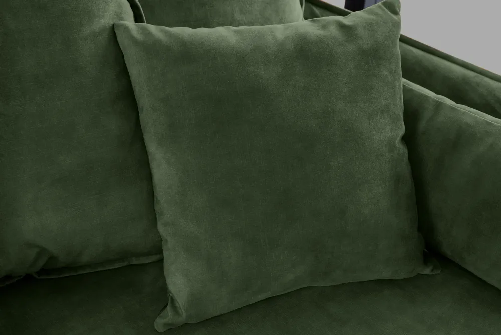 Riess-Ambiente Samt Möbel|Xxl Sofa > Großes 3-Sitzer Sofa HEAVEN 200cm dunkelgrün Samt Federkern waschbarer Bezug Hussensofa Couch