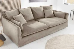 Riess-Ambiente Xxl Sofa|3-Sitzer Sofa > Großes 3-Sitzer Sofa HEAVEN 200cm greige Cord Federkern Hussensofa