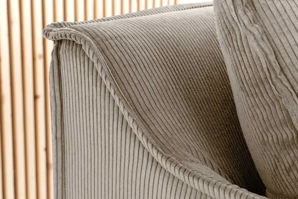 Riess-Ambiente Xxl Sofa|3-Sitzer Sofa > Großes 3-Sitzer Sofa HEAVEN 200cm greige Cord Federkern Hussensofa