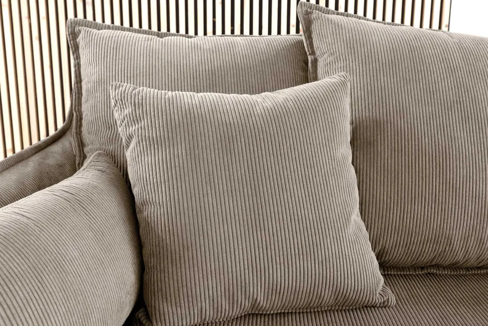 Riess-Ambiente Xxl Sofa|3-Sitzer Sofa > Großes 3-Sitzer Sofa HEAVEN 200cm greige Cord Federkern Hussensofa