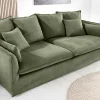 Riess-Ambiente Xxl Sofa|3-Sitzer Sofa > Großes 3-Sitzer Sofa HEAVEN 200cm grün Cord Federkern Hussensofa