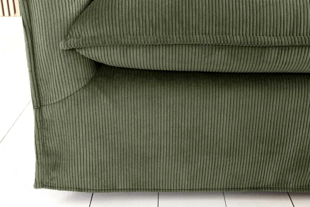 Riess-Ambiente Xxl Sofa|3-Sitzer Sofa > Großes 3-Sitzer Sofa HEAVEN 200cm grün Cord Federkern Hussensofa