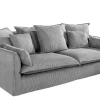 Riess-Ambiente Xxl Sofa|3-Sitzer Sofa > Großes 3-Sitzer Sofa HEAVEN 200cm hellgrau Cord Federkern Hussensofa abnehmbarer Bezug