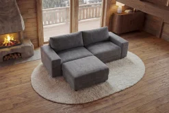 Riess-Ambiente 3-Sitzer Sofa > Großes Sofa LOFT 210cm grau Vogue Velours Samt 3-Sitzer Couch Taschenfederkern