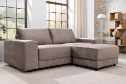 Riess-Ambiente Samt Möbel|3-Sitzer Sofa > Großes Sofa LOFT 210cm taupe Vogue Velours Samt 3-Sitzer Couch Taschenfederkern
