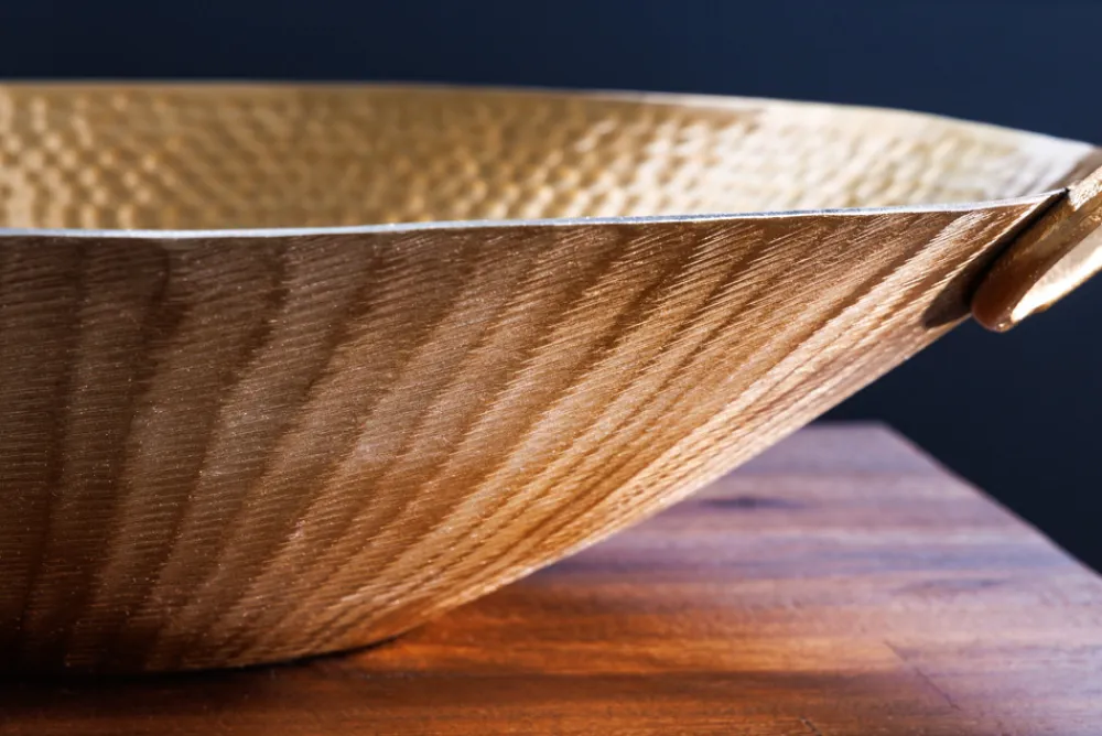 Riess-Ambiente Goldene Möbel|Schalen > Handgearbeitete Deko Schale ORIENT 55cm gold Metall Hammerschlag Design