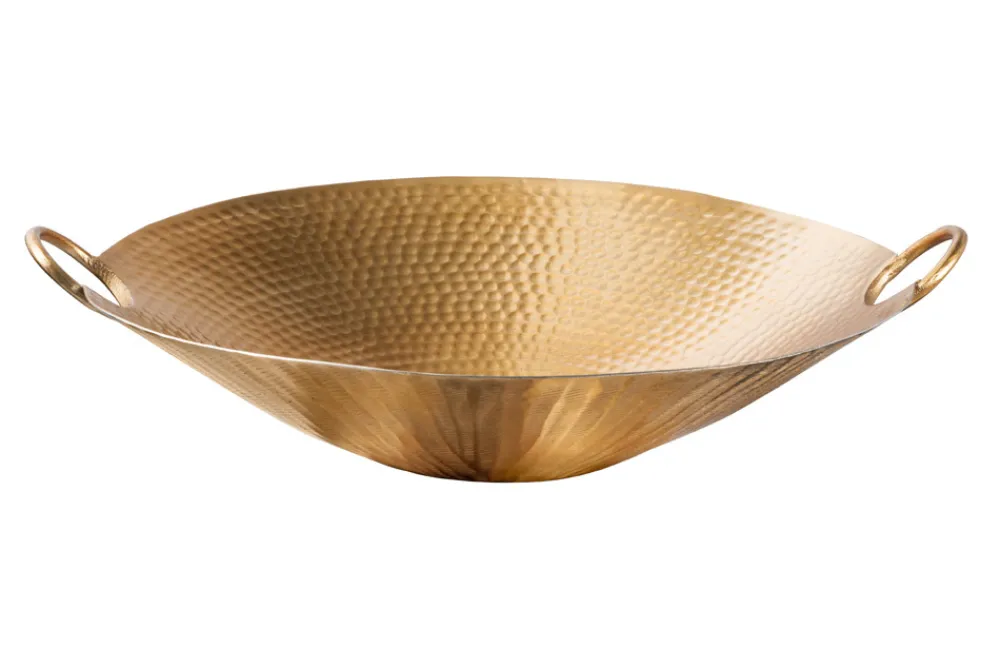 Riess-Ambiente Goldene Möbel|Schalen > Handgearbeitete Deko Schale ORIENT 55cm gold Metall Hammerschlag Design