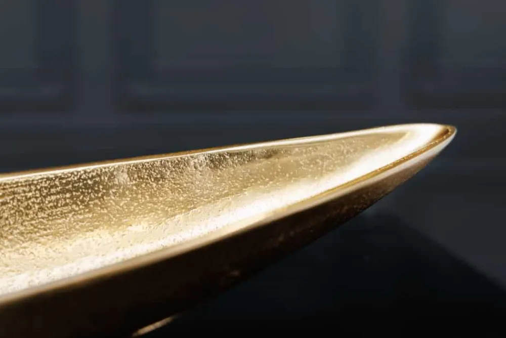 Riess-Ambiente Goldene Möbel|Schalen > Handgearbeitete Deko Schale GOLD LEAF 80cm antik gold Aluminium