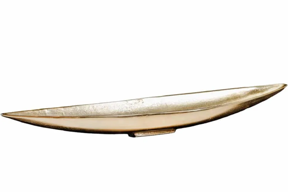 Riess-Ambiente Goldene Möbel|Schalen > Handgearbeitete Deko Schale GOLD LEAF 80cm antik gold Aluminium