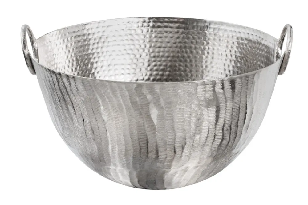 Riess-Ambiente Schalen > Handgearbeitete Deko Schale ORIENT 40cm silber Metall Hammerschlag Design