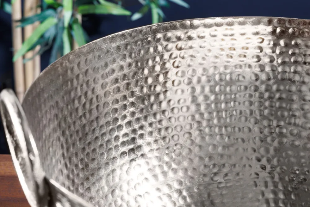 Riess-Ambiente Schalen > Handgearbeitete Deko Schale ORIENT 40cm silber Metall Hammerschlag Design