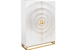 Riess-Ambiente Mehr...|Massivholzschränke > Handgearbeiteter Barschrank GOLDEN SUNSET 140cm weiß gold Mangoholz massiv
