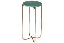 Riess-Ambiente Beistelltische|Goldene Möbel > Handgearbeiteter Beistelltisch NOBLE I 35cm grün Marmor abnehmbare Tischplatte rund