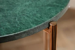 Riess-Ambiente Beistelltische|Goldene Möbel > Handgearbeiteter Beistelltisch NOBLE I 35cm grün Marmor abnehmbare Tischplatte rund