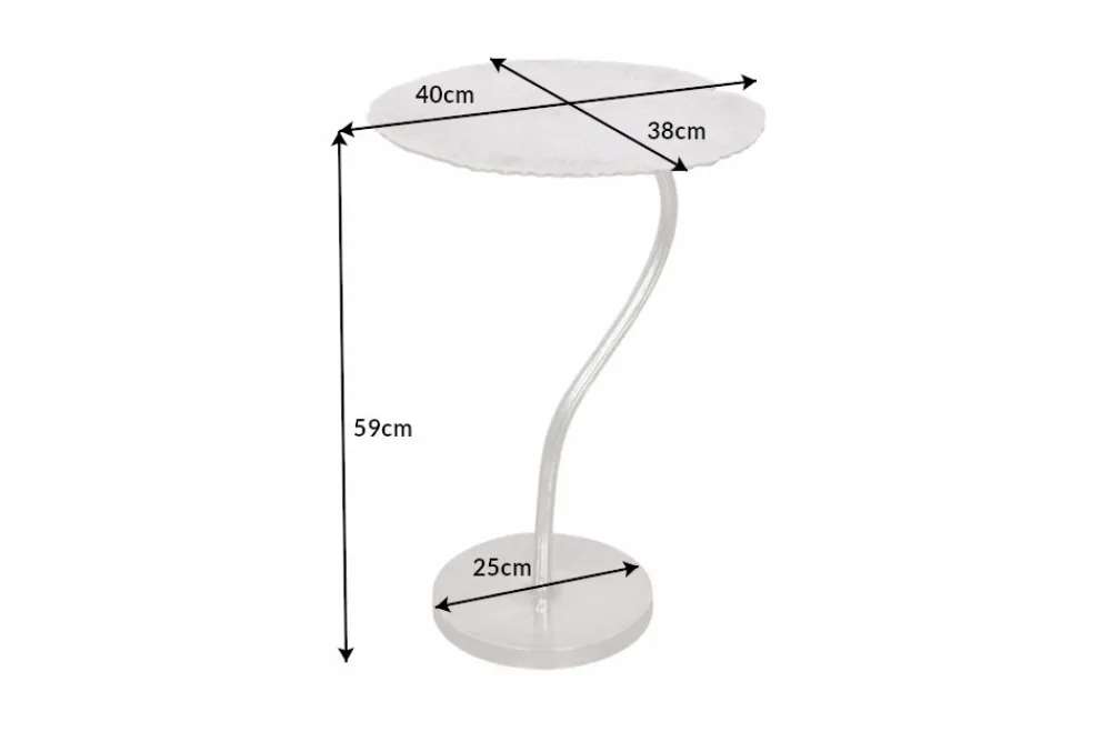 Riess-Ambiente Beistelltische > Handgearbeiteter Beistelltisch ABSTRACT LEAF 40cm silber