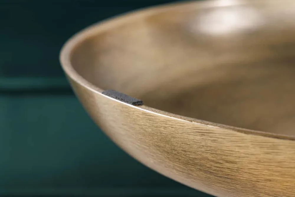 Riess-Ambiente Beistelltische|Goldene Möbel > Handgearbeiteter Beistelltisch ELEMENTS 60cm gold grün Marmor rund