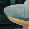 Riess-Ambiente Beistelltische|Goldene Möbel > Handgearbeiteter Beistelltisch ELEMENTS 55cm gold grün Marmor rund