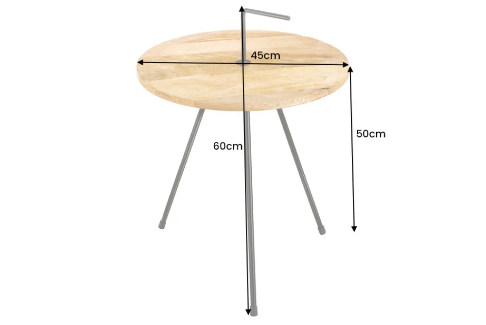 Riess-Ambiente Beistelltische > Handgearbeiteter Beistelltisch SIMPLY CLEVER 60cm natur Mangoholz mit Griff