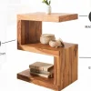 Riess-Ambiente Beistelltische|Mehr... > Handgearbeiteter Beistelltisch S 60cm braun Sheesham Massivholz stone finish Ablage
