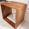 Riess-Ambiente Beistelltische|Mehr... > Handgearbeiteter Beistelltisch MAKASSAR 45cm natur Mangoholz Massivholz Nachttisch Regal