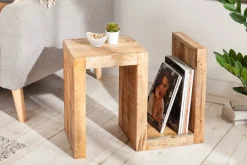 Riess-Ambiente Beistelltische|Mehr... > Handgearbeiteter Beistelltisch S 60cm Mango Massivholz mit Ablage variabel stellbar