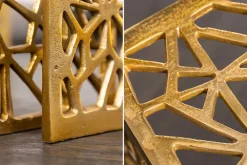 Riess-Ambiente Goldene Möbel|Couchtische & Truhen > Handgearbeiteter Couchtisch ABSTRACT 50cm 2er Set gold im Gap Design