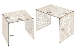Riess-Ambiente Goldene Möbel|Couchtische & Truhen > Handgearbeiteter Couchtisch ABSTRACT 50cm 2er Set gold im Gap Design