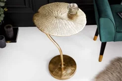 Riess-Ambiente Beistelltische|Goldene Möbel > Handgearbeiteter Design Beistelltisch ABSTRACT LEAF 40cm gold