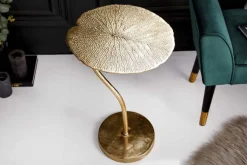 Riess-Ambiente Beistelltische|Goldene Möbel > Handgearbeiteter Design Beistelltisch ABSTRACT LEAF 40cm gold