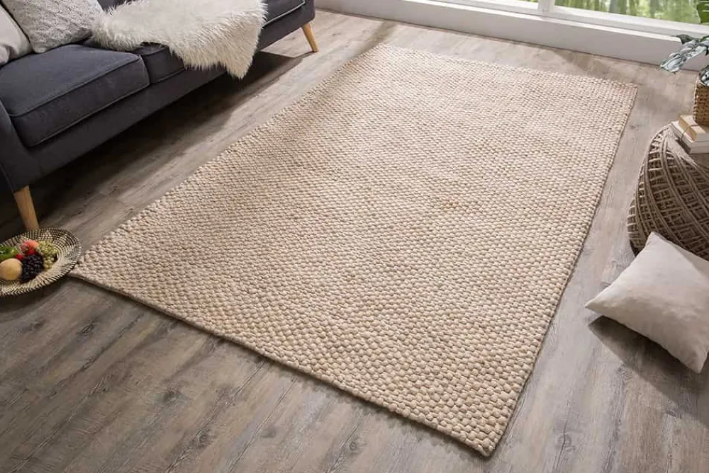 Riess-Ambiente Teppiche|Skandinavisch > Handgearbeiteter Teppich WOOL 240x160cm beige aus Wolle