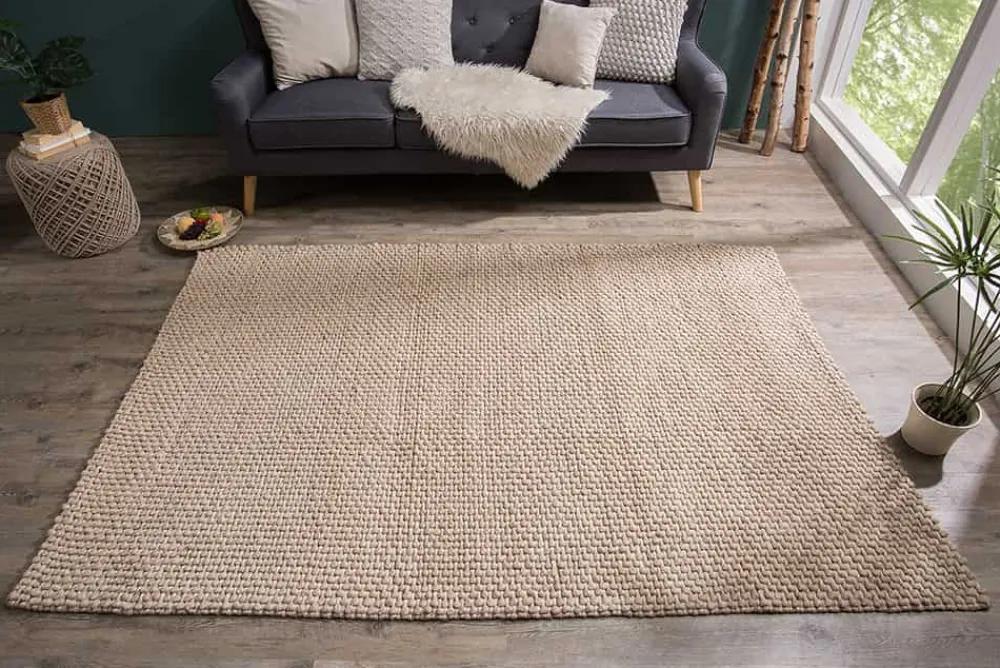 Riess-Ambiente Teppiche|Skandinavisch > Handgearbeiteter Teppich WOOL 240x160cm beige aus Wolle