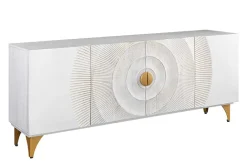 Riess-Ambiente Mehr...|Goldene Möbel > Handgearbeitetes Sideboard GOLDEN SUNSET 180cm weiß gold Mangoholz Metallbeine