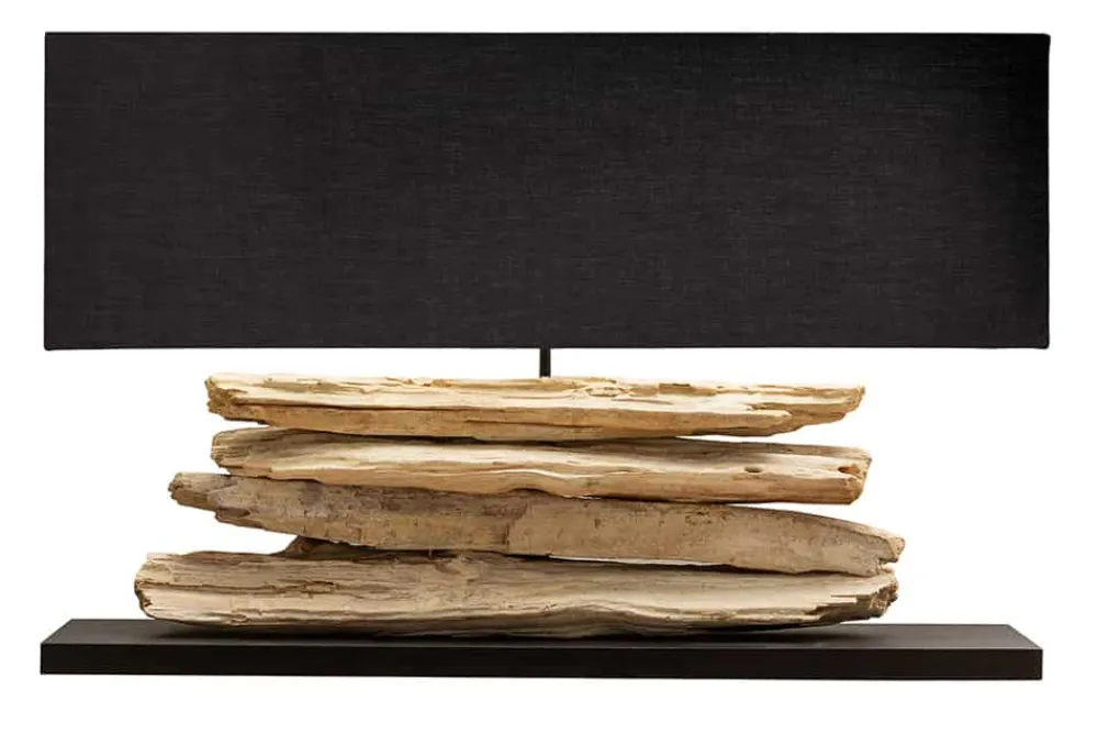 Riess-Ambiente Mehr...|Mehr... > Handgearbeitete Tischlampe RIVERINE 80cm schwarz Treibholz Tischleuchte