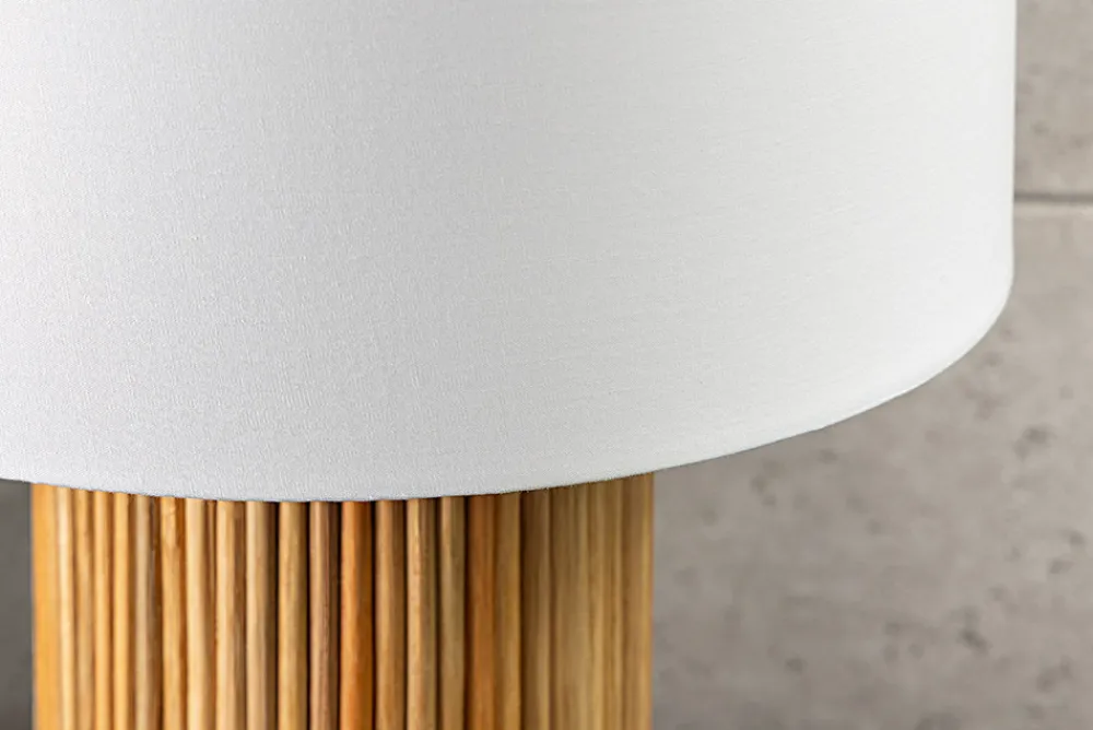 Riess-Ambiente Tischlampen > Handgearbeitete Tischlampe GATSBY 50cm natur weiß Weiden- und Kiefernholz