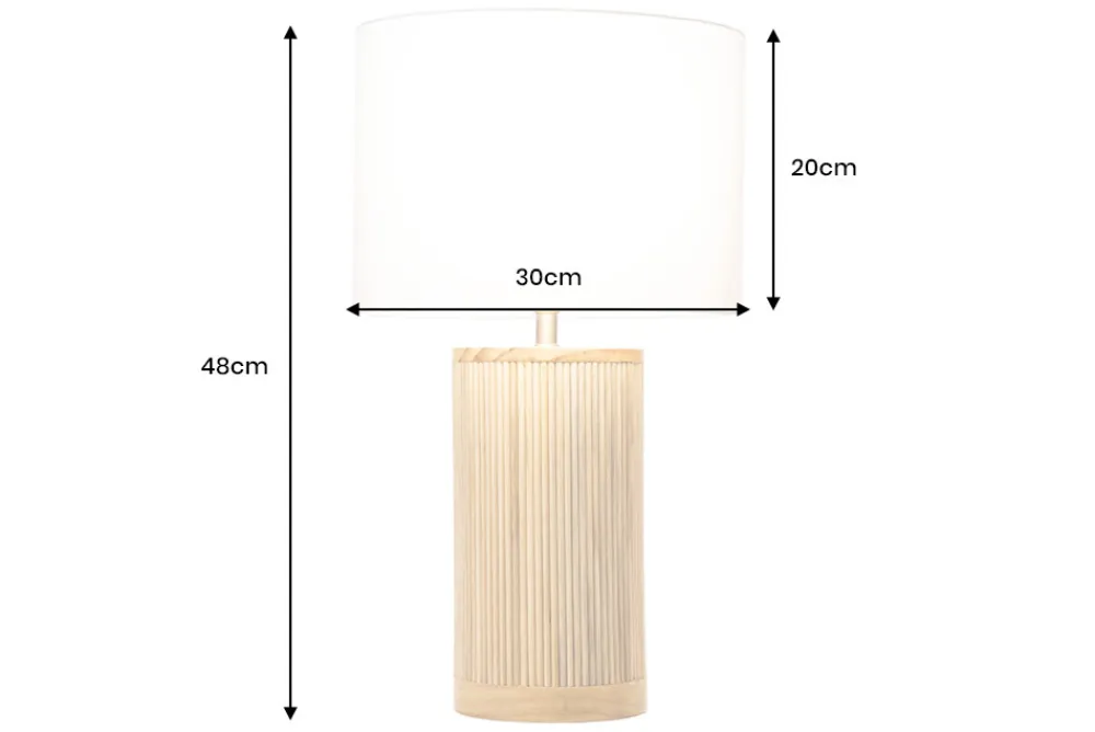 Riess-Ambiente Tischlampen > Handgearbeitete Tischlampe GATSBY 50cm natur weiß Weiden- und Kiefernholz