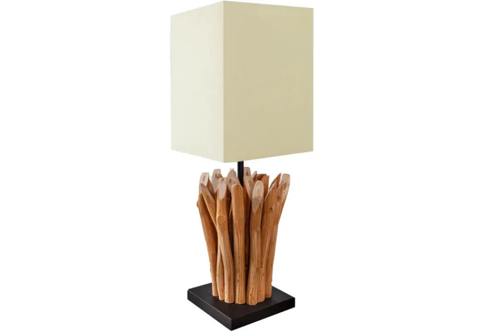 Riess-Ambiente Mehr...|Mehr... > Handgearbeitete Treibholz Tischleuchte EUPHORIA 45cm beige mit Leinenschirm