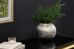 Riess-Ambiente Vasen > Handgefertigte Deko-Vase ELEGANCE 25cm silber Hammerschlag Design
