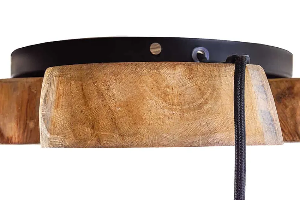 Riess-Ambiente Hängelampen > Handgefertigte Hängeleuchte HYPNOTIC 50cm natur Longan Massivholz