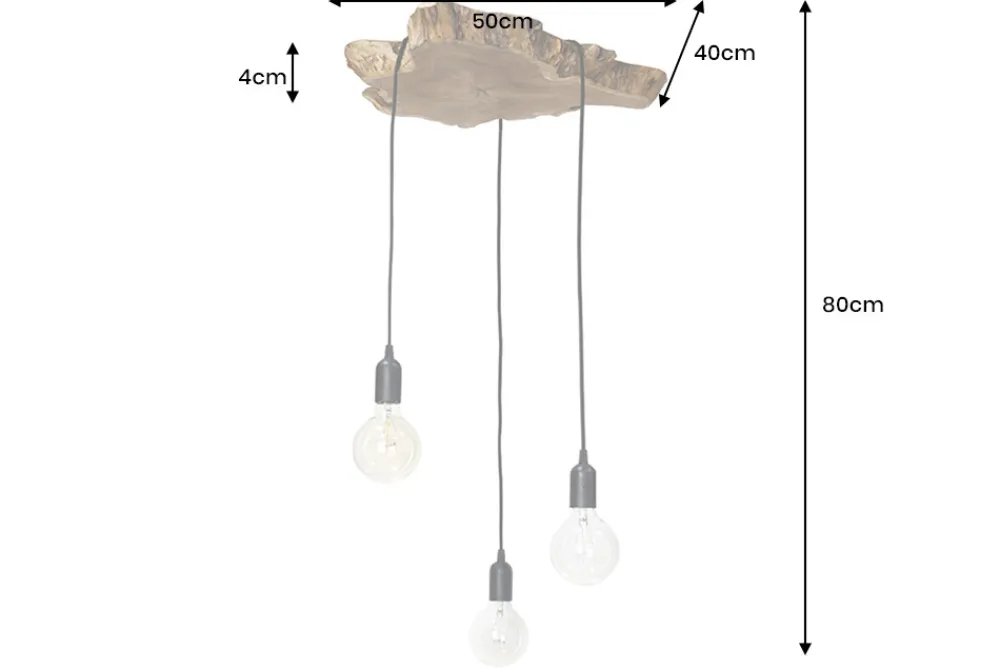 Riess-Ambiente Hängelampen > Handgefertigte Hängeleuchte HYPNOTIC 50cm natur Longan Massivholz